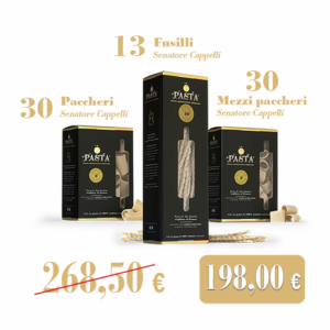 Paccheri, Mezzi Paccheri e Fusilli Avellinesi: tre formati iconici della tradizione italiana, realizzati con grano duro Senatore Cappelli, trafilati come da tradizione ed essiccati lentamente. Ruvidi, corposi e perfetti per esaltare ogni sugo, pensati per chi in cucina cerca solo il meglio.